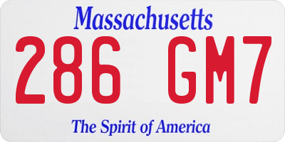 MA license plate 286GM7
