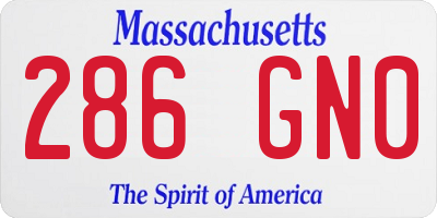 MA license plate 286GN0
