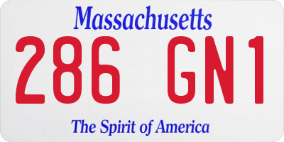 MA license plate 286GN1