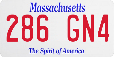 MA license plate 286GN4