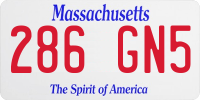 MA license plate 286GN5