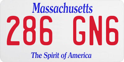 MA license plate 286GN6