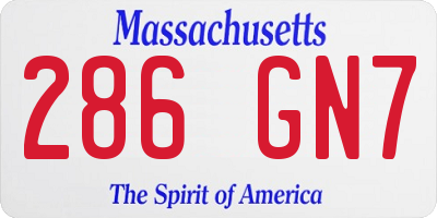 MA license plate 286GN7