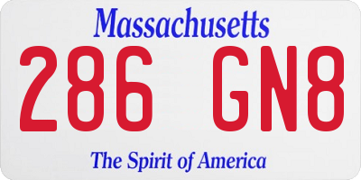 MA license plate 286GN8