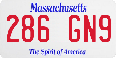 MA license plate 286GN9