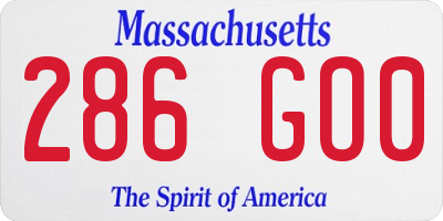 MA license plate 286GO0