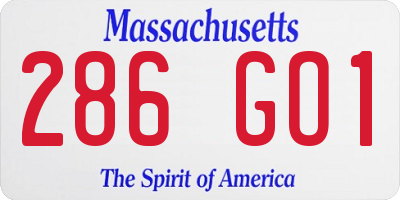 MA license plate 286GO1