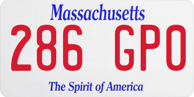 MA license plate 286GP0