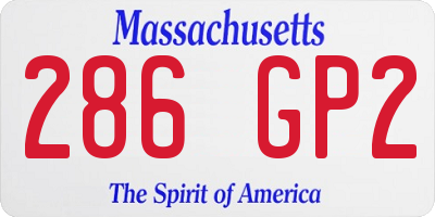 MA license plate 286GP2