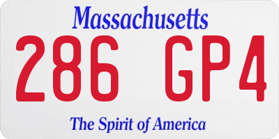 MA license plate 286GP4