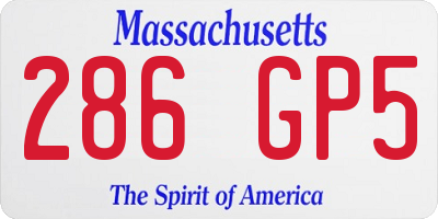 MA license plate 286GP5