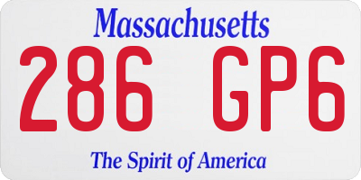 MA license plate 286GP6