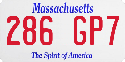 MA license plate 286GP7