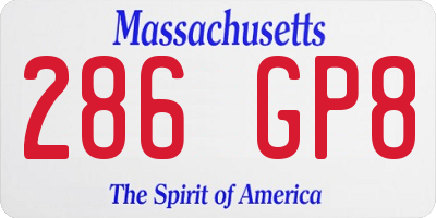 MA license plate 286GP8