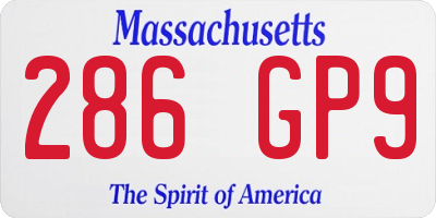 MA license plate 286GP9