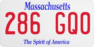 MA license plate 286GQ0