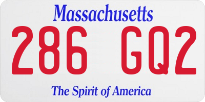 MA license plate 286GQ2