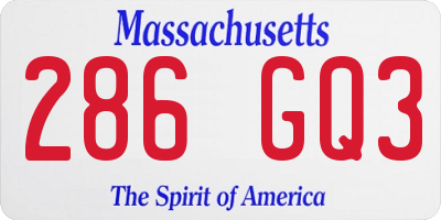 MA license plate 286GQ3