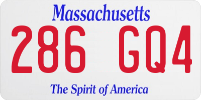 MA license plate 286GQ4