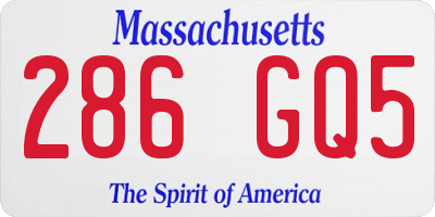 MA license plate 286GQ5