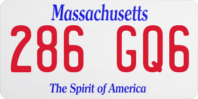 MA license plate 286GQ6