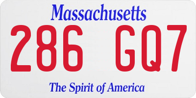 MA license plate 286GQ7