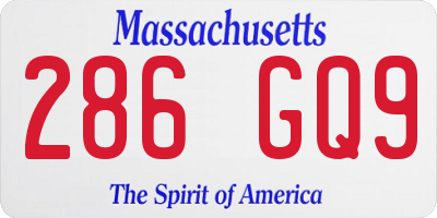 MA license plate 286GQ9
