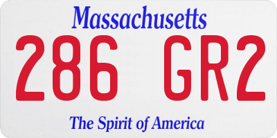 MA license plate 286GR2