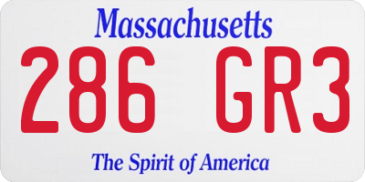 MA license plate 286GR3