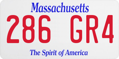 MA license plate 286GR4