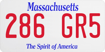 MA license plate 286GR5
