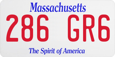 MA license plate 286GR6