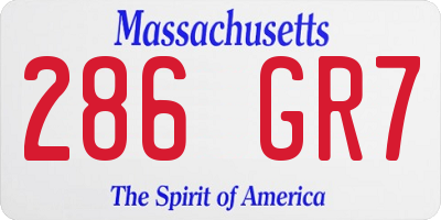 MA license plate 286GR7