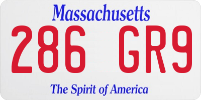 MA license plate 286GR9