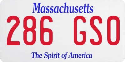 MA license plate 286GS0