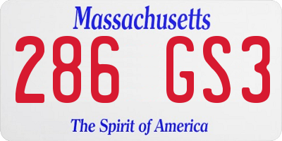 MA license plate 286GS3