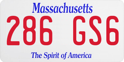 MA license plate 286GS6