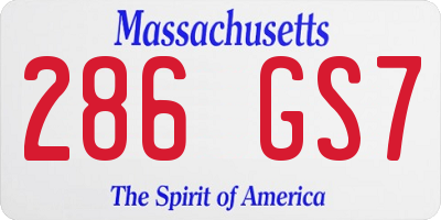 MA license plate 286GS7