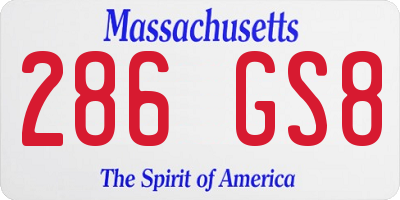 MA license plate 286GS8