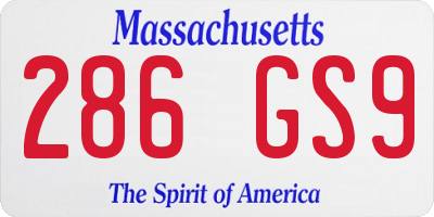 MA license plate 286GS9