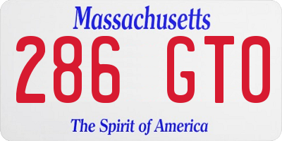 MA license plate 286GT0