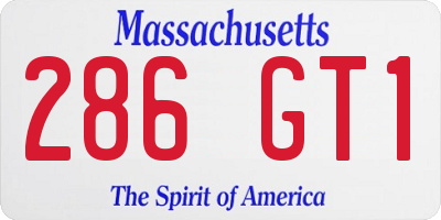 MA license plate 286GT1
