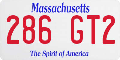 MA license plate 286GT2