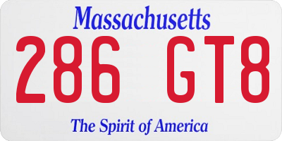 MA license plate 286GT8