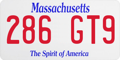 MA license plate 286GT9