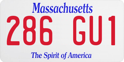 MA license plate 286GU1