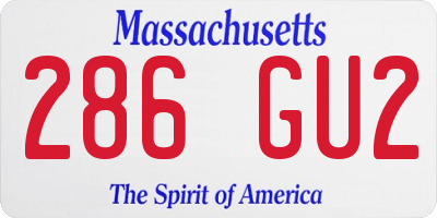 MA license plate 286GU2