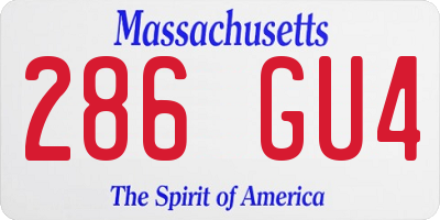 MA license plate 286GU4