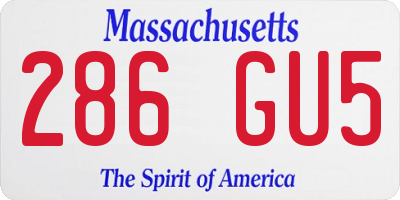 MA license plate 286GU5