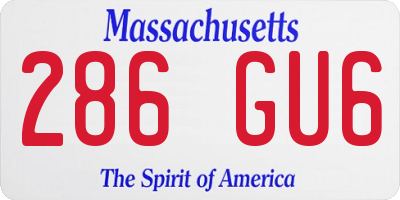 MA license plate 286GU6